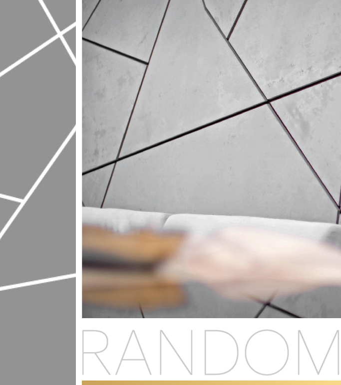 דגם Random של Creative Walls, חיפוי קיר מעוצב עם קווים אלכסוניים גיאומטריים למראה מודרני