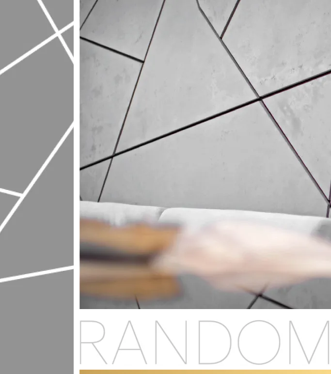 דגם Random של Creative Walls, חיפוי קיר מעוצב עם קווים אלכסוניים גיאומטריים למראה מודרני